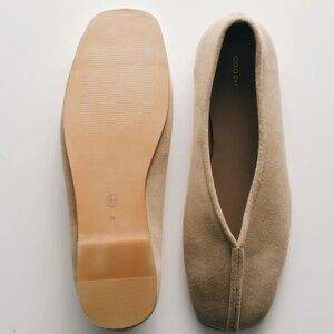 Coosh  Square Toe Suede Ballet Flats